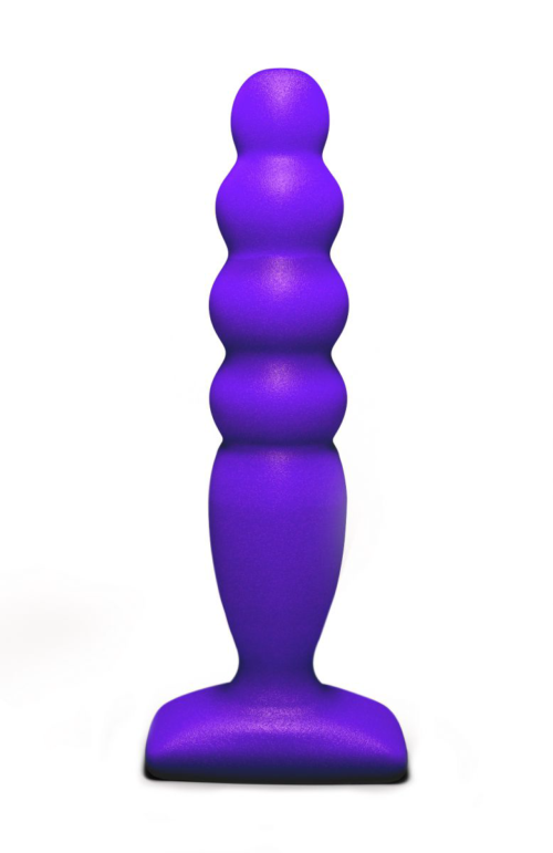 Фиолетовый анальный стимулятор Large Bubble Plug - 14,5 см. - 0