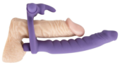 Фиолетовая насадка на пенис для двойной стимуляции Los Analos - 16 см. - 3