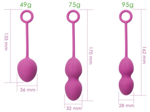 Набор фиолетовых вагинальных шариков Nova Ball со смещенным центром тяжести - 3