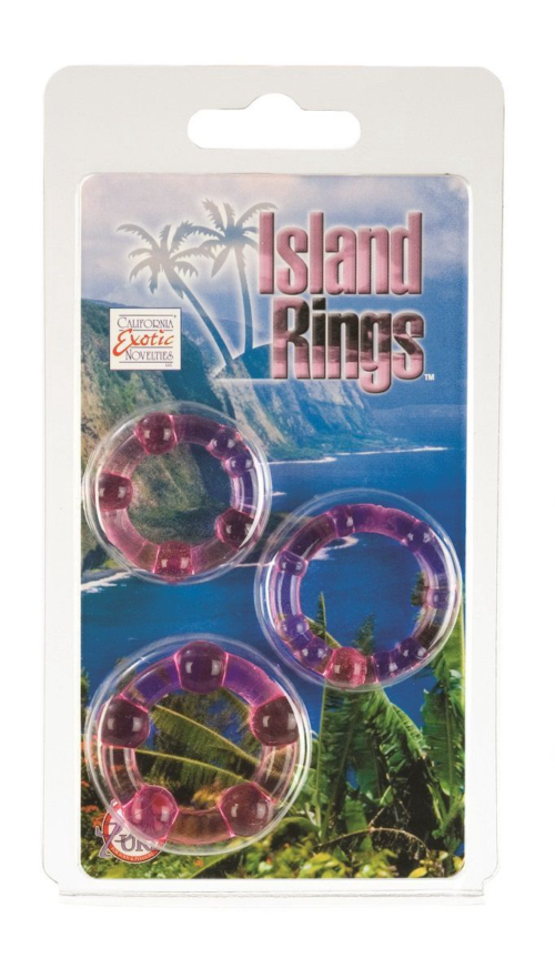 Набор из трех розовых колец разного размера Island Rings - 1