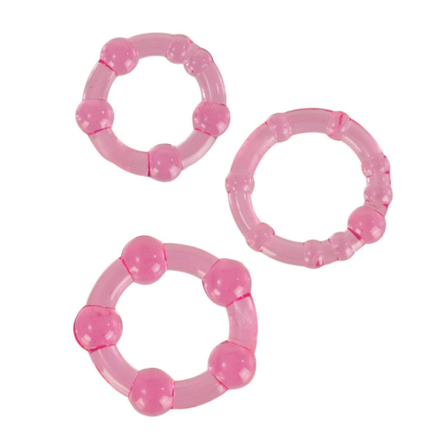Набор из трех розовых колец разного размера Island Rings - 0