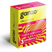 Презервативы анатомической формы с точечной и ребристой структурой Ganzo Extase - 3 шт. - 0