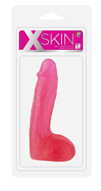 Розовый фаллоимитатор XSKIN 7 PVC DONG - 18 см. - 1