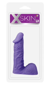Фиолетовый стимулятор-фаллос XSKIN 6 PVC DONG - 15 см. - 1