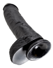Реалистичный чёрный фаллоимитатор-гигант 10 Cock with Balls - 25,4 см. - 4