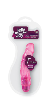 Розовый гелевый вибромассажёр JELLY JOY 7INCH 10 RHYTHMS PINK - 17,5 см. - 1