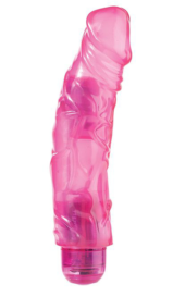 Розовый гелевый вибромассажёр JELLY JOY 7INCH 10 RHYTHMS PINK - 17,5 см. - 0