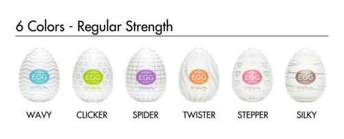 Набор из 6 мастурбаторов-яиц Tenga EGG Strong Sensations с различными рельефом - 3