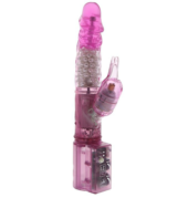 Розовый вибратор с клиторальным отростком JK UNDENIABLE 7.5 PEARL DIVER - 19 см. - 0