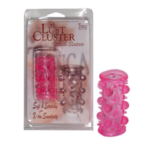 Эластичная розовая насадка с шипами и шишечками JELLY JOY LUST CLUSTER PINK - 1
