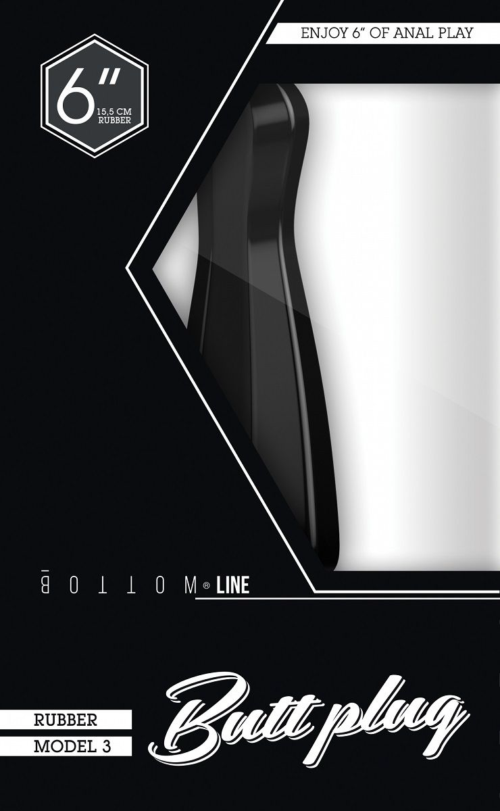 Чёрный анальный стимулятор Bottom Line 6 Model 3 Rubber Black - 15,5 см. - 1