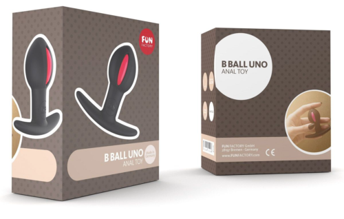 Чёрно-малиновый анальный стимулятор B-BALL UNO - 7,3 см. - 2