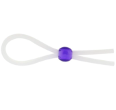 Прозрачное лассо с фиолетовой бусиной SILICONE COCK RING WITH BEAD LAVENDER - 0