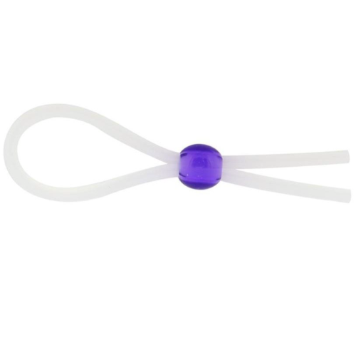 Прозрачное лассо с фиолетовой бусиной SILICONE COCK RING WITH BEAD LAVENDER - 0