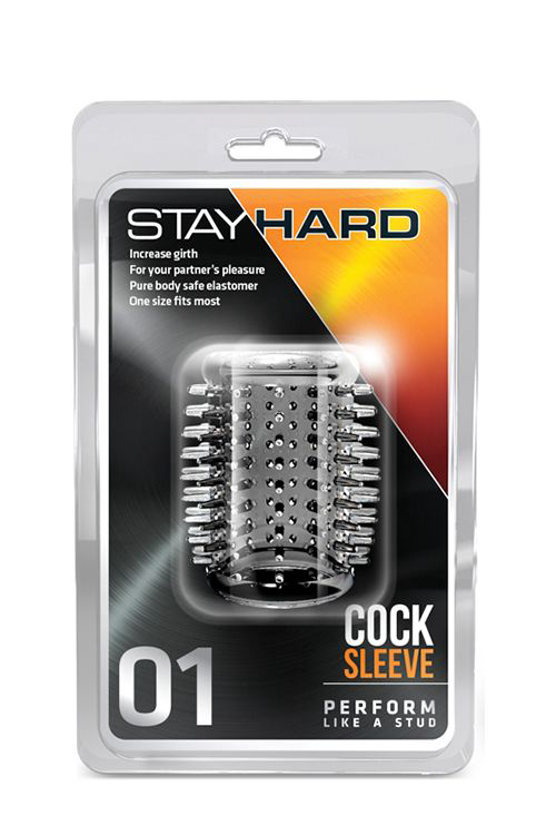 Прозрачная насадка с шипами STAY HARD COCK SLEEVE 01 CLEAR - 1