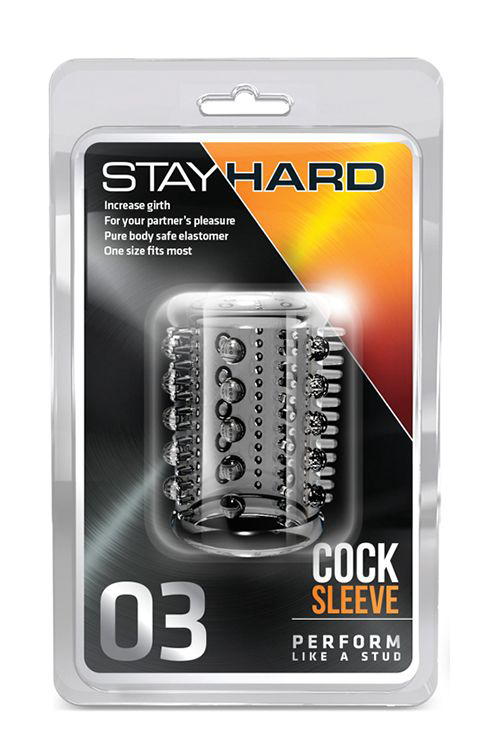 Прозрачная насадка с шипами и шишечками STAY HARD COCK SLEEVE 03 CLEAR - 1