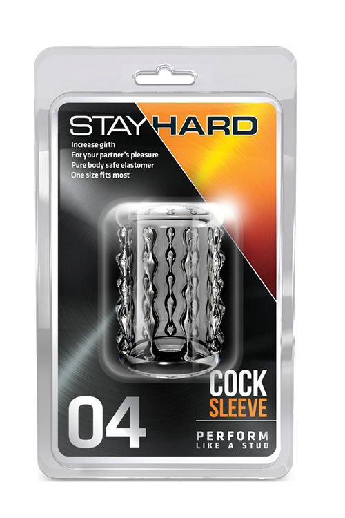 Прозрачная насадка с бороздками STAY HARD COCK SLEEVE 04 CLEAR - 1