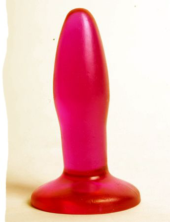 Розовая анальная пробка с широким основанием - 10 см. - 0