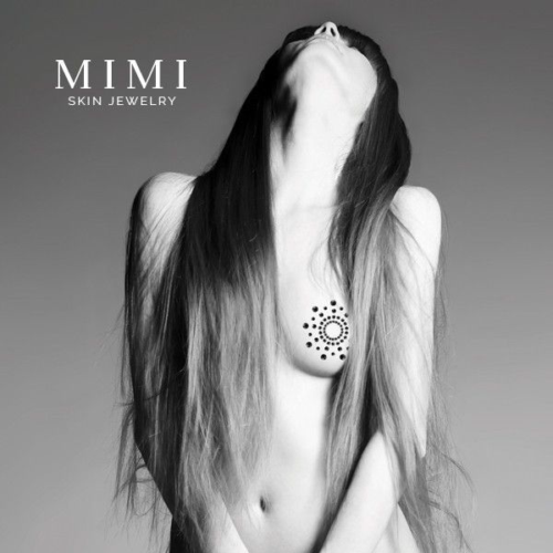 Чёрные наклейки на грудь Mimi Bijoux - 1