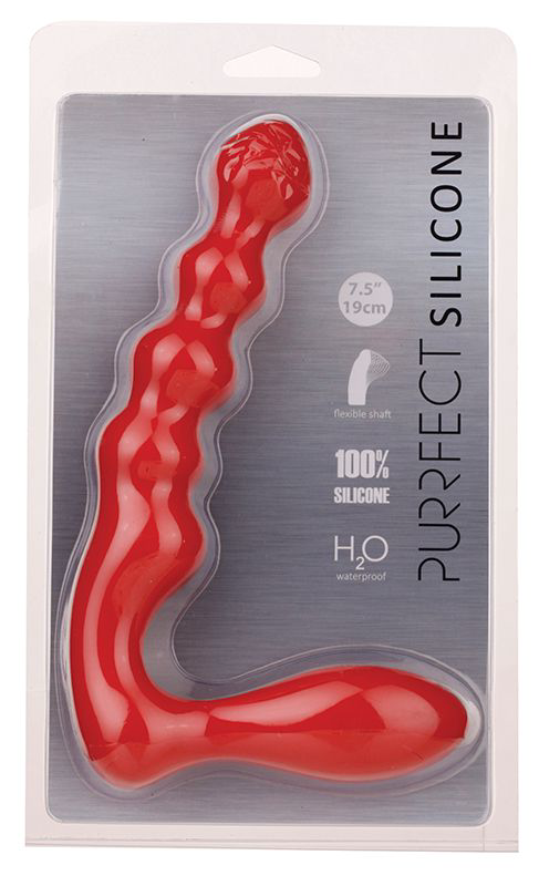 Красный силиконовый стимулятор PURRFECT SILICONE - 19 см. - 1