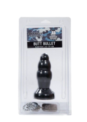 Черная рельефная анальная пробка Butt Bullet - 15 см. - 1