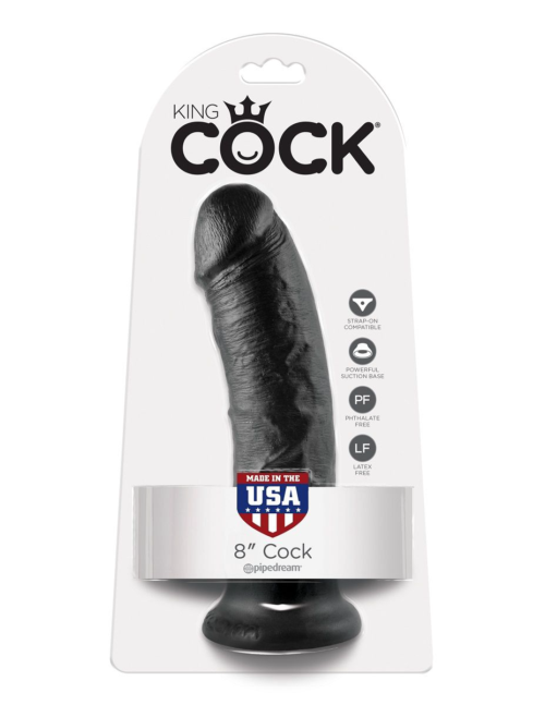 Чёрный фаллоимитатор 8 Cock - 20,3 см. - 3