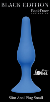 Синяя малая анальная пробка Slim Anal Plug Small - 10,5 см. - 1