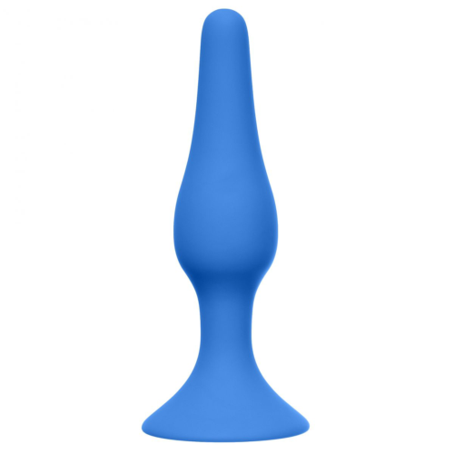 Синяя анальная пробка Slim Anal Plug Large - 12,5 см. - 0