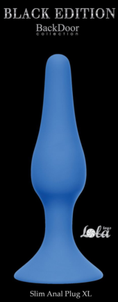 Синяя анальная пробка Slim Anal Plug XL - 15,5 см. - 1