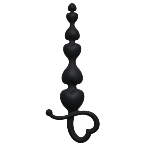 Чёрная анальная цепочка Begginers Beads - 18 см. - 0