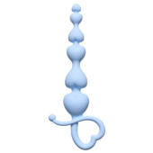 Голубая анальная цепочка Begginers Beads - 18 см. - 0