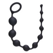 Чёрная анальная цепочка Long Pleasure Chain - 35 см. - 0