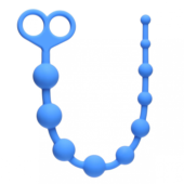 Голубая анальная цепочка Orgasm Beads - 33,5 см. - 0