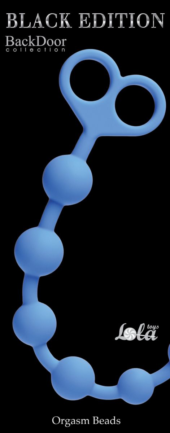 Голубая анальная цепочка Orgasm Beads - 33,5 см. - 1