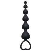 Чёрная анальная цепочка Heart s Beads Black - 18 см. - 0