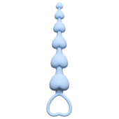Голубая анальная цепочка Heart s Beads Blue - 18 см. - 0