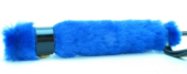 Лаковый стек с синей меховой ручкой - 64 см. - 2