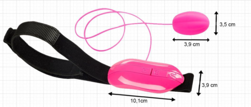 Розовое виброяйцо Play Ball с пультом управления и фиксацией - 1