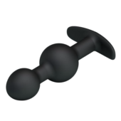 Чёрные силиконовые анальные шарики - 10,4 см. - 2