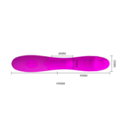 Лиловый перезаряжаемый вибратор Snappy с клиторальным отростком - 19,5 см. - 3