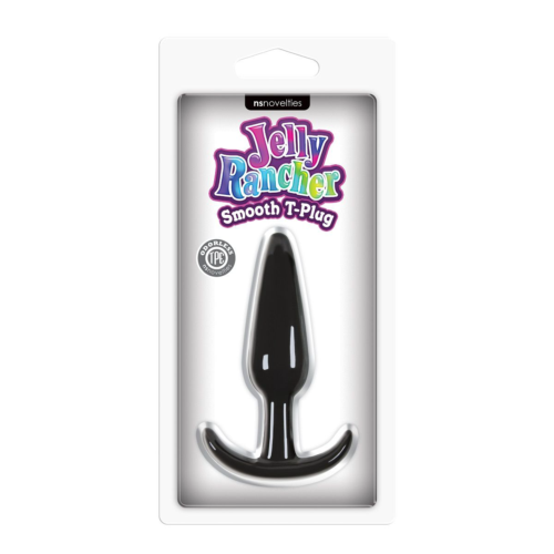 Гладкая черная анальная пробка Jelly Rancher T-Plug Smooth - 10,9 см. - 1