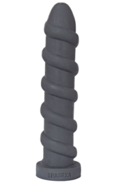 Серый анальный стимулятор со спиралевидным рельефом - 31 см. - 0