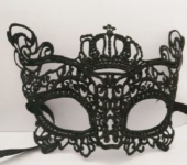 Кружевная маска в венецианском стиле с маленькой короной - 1