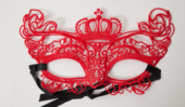 Кружевная маска в венецианском стиле с маленькой короной - 0