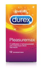 Рельефные презервативы с точками и рёбрами Durex Pleasuremax - 12 шт. - 0