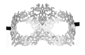Серебристая металлическая маска Forrest Queen Masquerade - 0