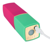Бесконтактный стимулятор клитора в форме помады Womanizer W-260 2GO в розово-зелёном корпусе - 1