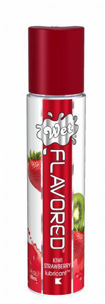 Лубрикант Wet Flavored Kiwi Strawberry с ароматом киви и клубники - 30 мл. - 0