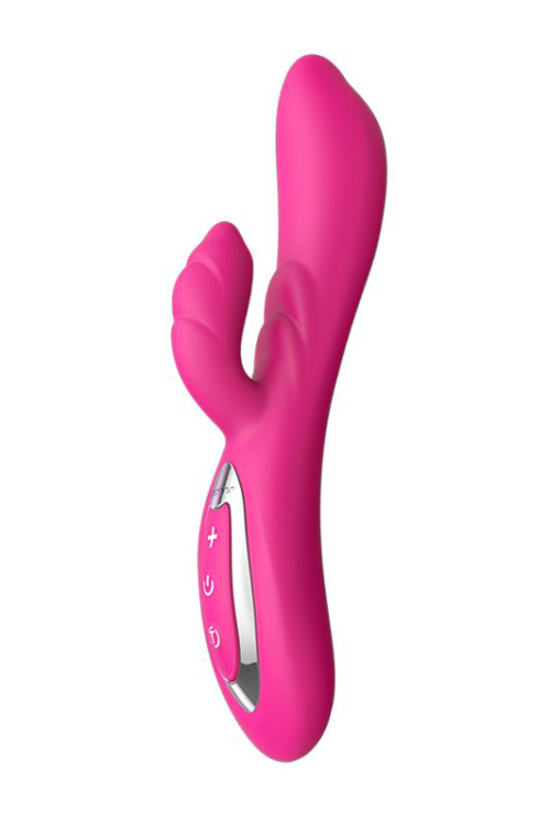 Розовый вибратор Nalone Touch2 с клиторальным стимулятором - 21,8 см. - 2