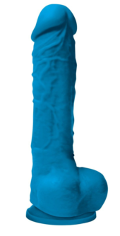 Голубой фаллоимитатор Colours Pleasures 5 Dildo на присоске - 17,8 см. - 0